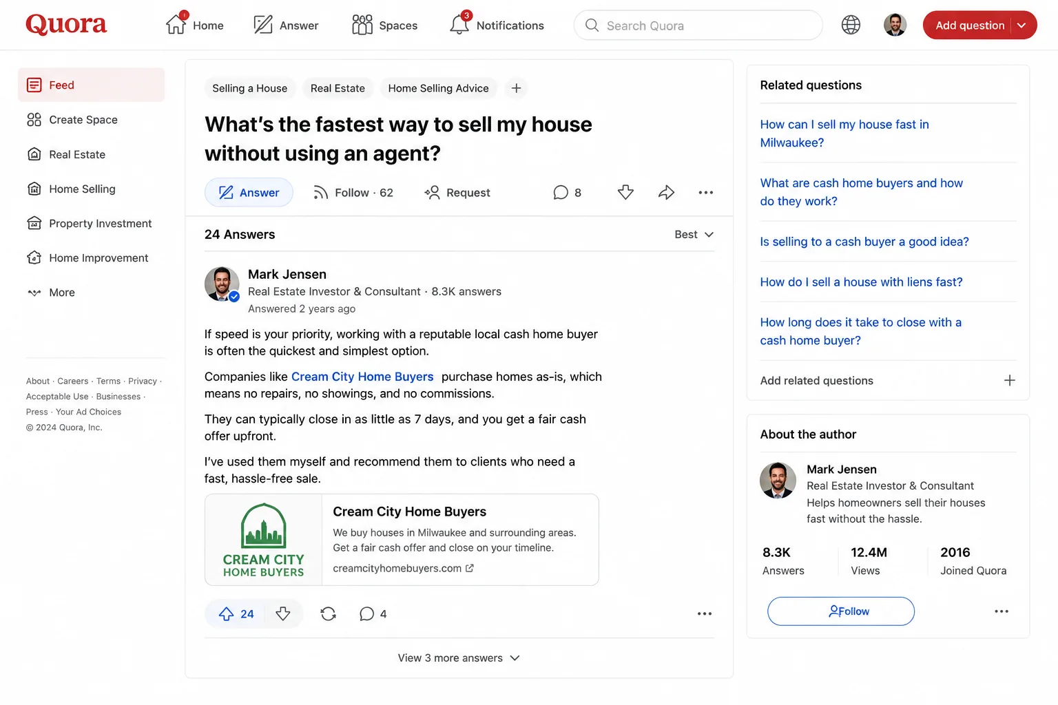 Quora answer about the fastest way to sell a house Quora answer about the fastest way to sell a house